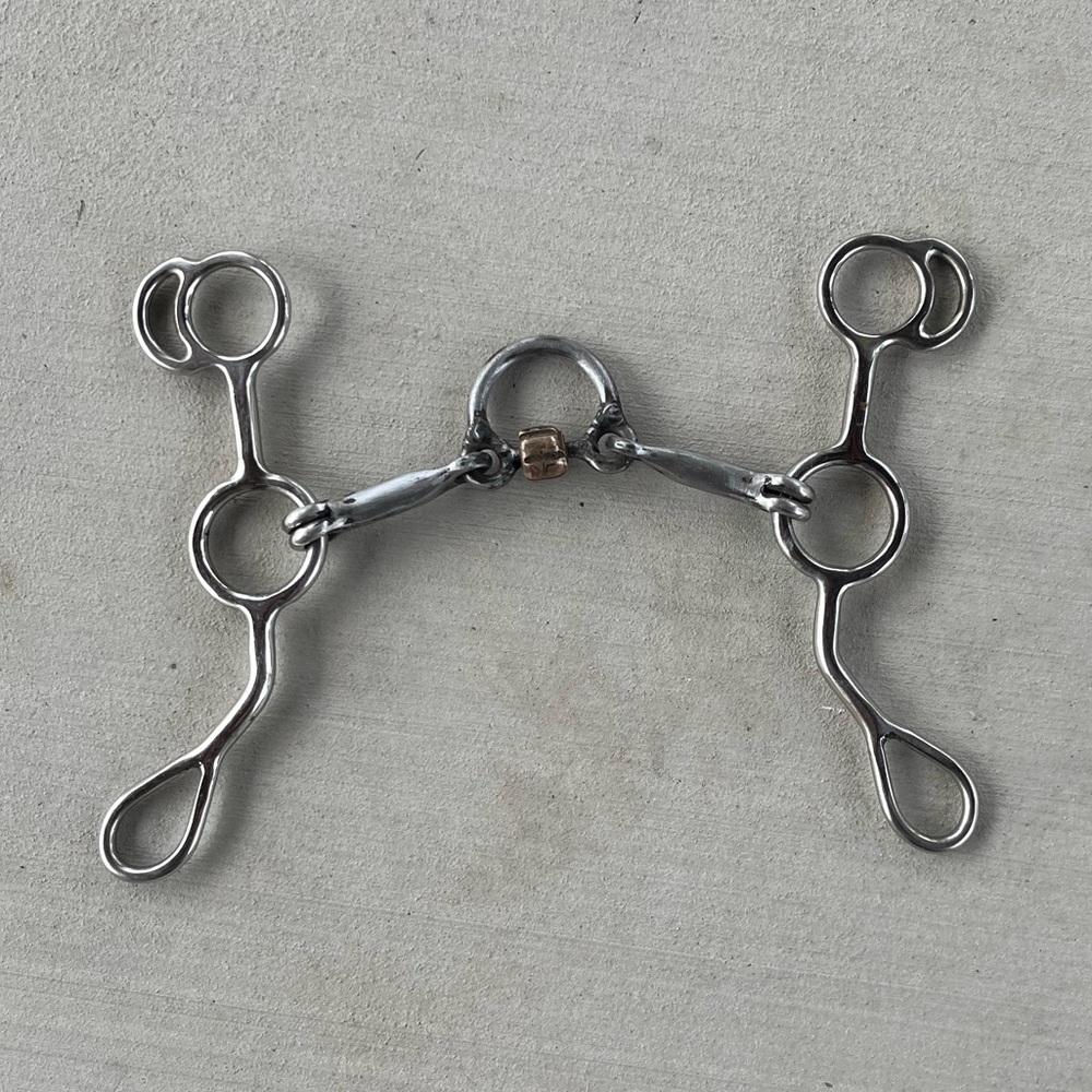 Gag Bit - 7” shank - port with roller